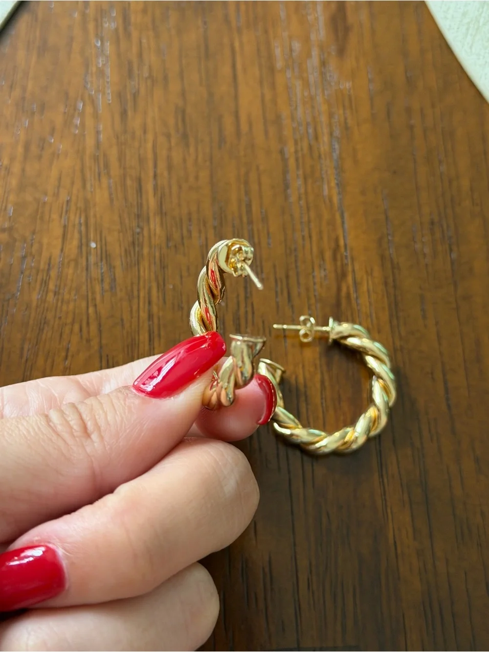 Gold Twisted Hoop Earrings - Women Jewelry